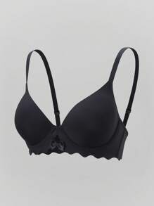 SHEIN 1pc Wireless Padded Seamless Pushup Bra - Black - View 6