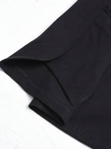 Lumivelle 女式V领简约纯色无袖西装外套 - 黑色 - 查看 4