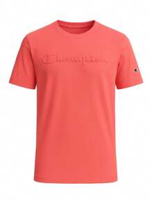 Men's Casual Letter Graphic Short Sleeve T-Shirt, Summer - Pink - View 5
