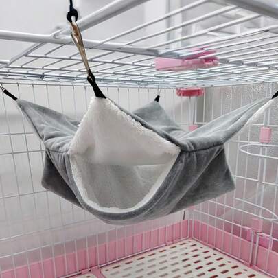 Guinea Pigs Beds 3-Layer Suspending Bed Plush Hamster Hammock Pillow For Winter Comfort Washable Chinchilla Accessory