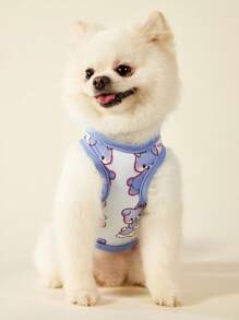 PETSIN 2件組寵物貓狗通用藍色兔子圖案印花時尚可愛休閒舒適透氣狗狗上衣 - 彩色 - 查看 4