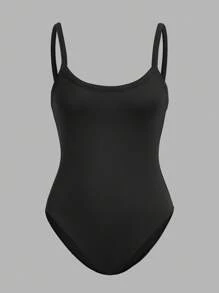 SHEIN EZwear 3 件装女式紧身衣（黑色、白色和棕色）无袖紧身衣，休闲装，夏季 - 彩色 - 查看 4