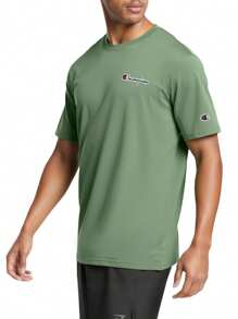 Champion 男士休闲百搭字母刺绣短袖T恤 - 綠色 - 查看 3