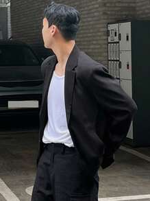 DAZY Men's Black Business Suit Jacket, Spring/Autumn Business Attire - Black - View 6