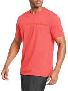 Men's Casual Letter Graphic Short Sleeve T-Shirt, Summer - Pink - View 3