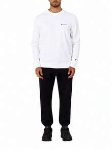 Champion Herrtröja med bokstavstryck och rund halsringning, avslappnad lös passform - Vitt - Visa 3