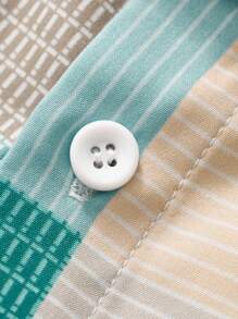Manfinity Mode Camicia casual a quadri per uomo in taglie comode, adatta per pendolari