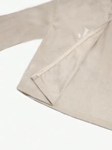 INAWLY Veste à capuche imprimée de slogan décontractée pour femmes, automne - Kaki - Voir 5