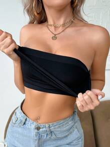 SHEIN 女士浪漫无肩带单肩可拆卸衬垫文胸