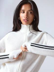 LYSMO 女士休闲宽松长袖拉链开衫，时尚百搭