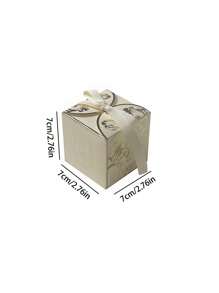 10 件/包豪华金箔盒，派对礼品婚礼装饰 - 米色 - 查看 4