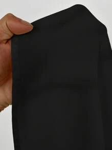 Elenzga 大码女式优雅淑女时尚百搭休闲V领前扣束腰拼色中长连衣裙