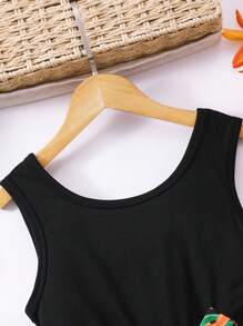 Tween Girls' Fashionable Summer Sleeveless Romper - Black - View 6