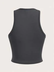 SHEIN Essnce 4 件套休闲纯色百搭女士短款紧身吊带背心，适合夏季