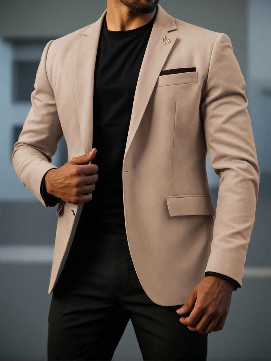 Manfinity Mode Men's Business Casual Suit Jacket And Pants Set Blazer ...