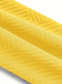 GlowEve Casual Stand Collar Textured Zip-Up Biker Jacket Fall Winter Cloth For Women - Yellow - View 7