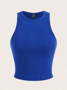 SHEIN Essnce 4 件套休闲纯色百搭女士短款紧身吊带背心，适合夏季 - 彩色 - 查看 8