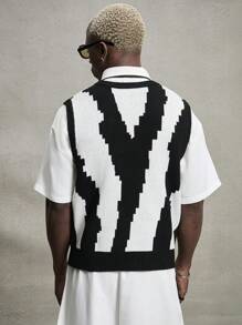 PAVTROS Manfinity Streetrush Men's Sleeveless Color Block Knit Top Back To Shcool