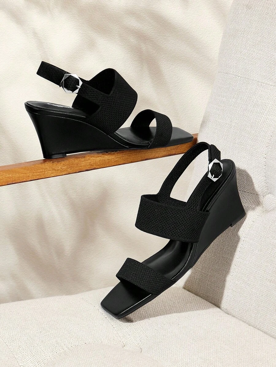 Ressula Women's Fashion Black Comfortable Wedge Heel Casual Shoes - Black - View 1