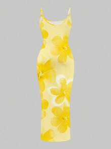 Slaydiva 音乐节度假风印花吊带修身连衣裙，适合夏季穿着 - 彩色 - 查看 4