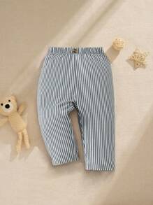 Souflis Souflis Baby Boy Spring Summer Daily Casual Loose Black & White Striped Long Pants
