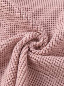 SHEIN Vintaside Kids 女婴毛衣裙，圣诞主题针织套头裙，秋冬季舒适温暖，二合一斗篷款式，荷叶边领子，花卉钩针装饰，时尚优雅，适合日常穿着、外出和旅行