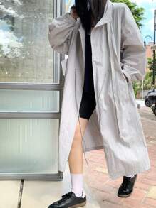 DAZY 女士宽松休闲长款韩版风衣女外套，秋季女装