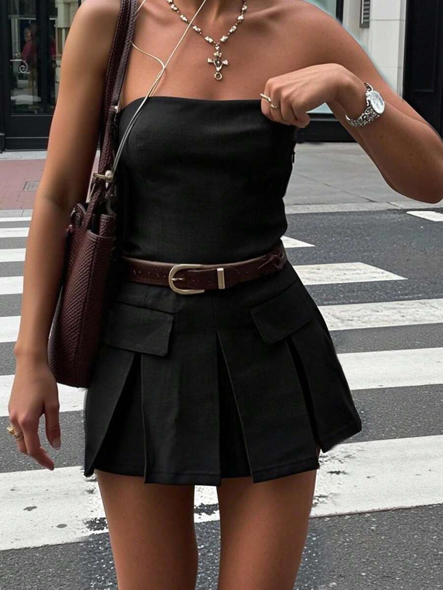 SHEIN Essnce Women Two Pieces Outfits For Daily Wear - Black - View 1