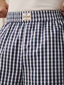 Manfinity VCAY Men Loose Letter & Striped Patch Pocket Wide Leg Knee Length Shorts - Black and White - View 5