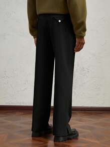 SHEIN X ELOISA & ORSON AKNOTIC Business Casual Slim Fit Men Long Casual Flared Pants, Suitable For Daily Wear