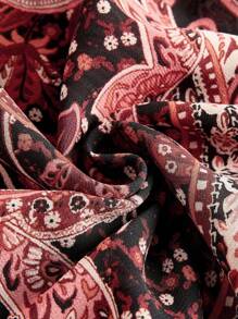 FeverCity Men's Casual Vacation Paisley Print Shirt - Brown - View 4