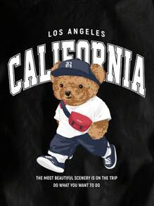 Manfinity Joysei 男士黑色休闲宽松圆领短袖T恤，百搭夏季 - 黑色 - 查看 2