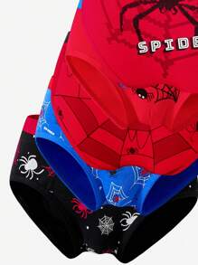 Set de 5 calzoncillos tipo bóxer de algodón con estampado de araña, transpirables, para niños pequeños