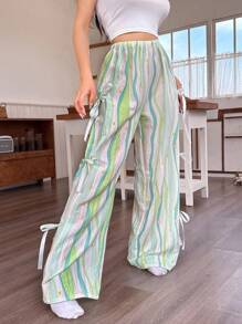 Women's Sweet Bow Decor Pants Pajama Bottom, Fall, Winter - Multicolor - View 4