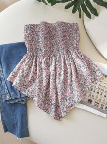 SHEIN Frenchy Áo crop top đen không dây bất đối xứng cỡ lớn cho nữ, mùa hè - Hồng - Xem 1