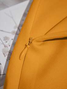 Franclia 2pcs Women's Solid Color Front Tie Vest Shirt And Shorts Set Yellow Two Piece Set Tie Front Two Piece Set - Yellow - View 4