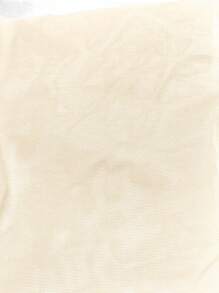 KIZN 闪亮网眼背心 闪亮高领无袖短款上衣 纹理修身节日派对晚会俱乐部服装 Y2K 时尚 - 奶油色 - 查看 7