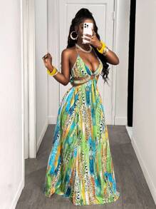 BamGleam 新款春夏女款百搭休闲豹纹连衣裙，适合音乐节、复活节、纳什维尔、波西米亚风、生日、毕业典礼、日常穿着、度假、邮轮旅行、海滩、日光浴 - 彩色 - 查看 7