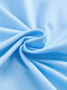 3 件套休闲青少年/年轻女孩秋季长袖上衣，简约白色背心，优雅花卉印花迷你裙，度假乡村风格，小巧 - 淺藍色 - 查看 4