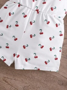 Pelele con estampado floral tejido, lindo para bebé niña, para verano - Blanco - Ver 6