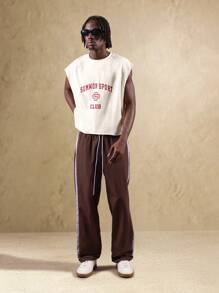 Sumwon Sport Club 无袖背心 肌肉 T 恤 街头装 校队风格 学院风 超大码 夏季节日 健身俱乐部 休闲 复古 校园必备 - 杏色 - 查看 4