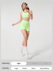 GLOWMODE Áo ngực thể thao tập gym FeatherFit™ Crossover Strap - màu xanh lá - Xem 5