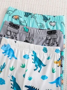 6 件套男童舒适睡衣，卡通太空和海洋动物印花长袖 T 恤和短裤