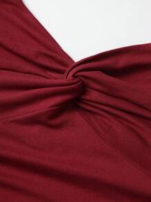 Sweetra Y2K Sexy Twist-Knot Halter Neck Minimalist Pleated Tank Top, Versatile - Multicolor - View 4