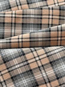 Elamini 女式休闲格子纽扣前迷你连衣裙，夏季 - 彩色 - 查看 5