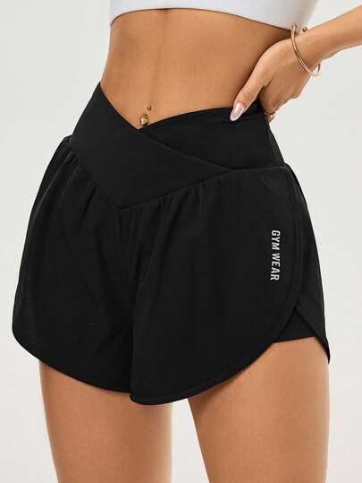 Easithlete Pantalones cortos sólidos casuales y versátiles con corte suelto y cintura en V para mujeres, para deportes de verano y entrenamiento