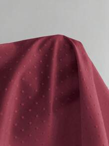 Elamini 女式纯色荷叶边短款泡泡袖单排扣时尚衬衫 - 紅色 - 查看 3