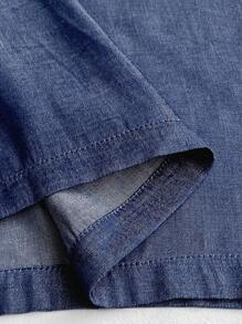 Maweii Plus Size Women's Solid Color Off Shoulder Lantern Sleeve Ruched Fashionable Blouse - Navy Blue - View 6