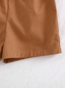 Cozy Pixies Bộ 2 áo sơ mi tay ngắn cổ polo họa tiết sọc nhiều màu cho bé trai và quần short cạp chun, thích hợp mặc vào mùa xuân/hè, kỳ nghỉ thư giãn, thích hợp mặc ở nhà, đi chơi, dã ngoại, ngày lễ - Nhiều màu - Xem 5