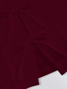 Women Plain Bow Decor Sleeveless Casual Tank Top - Red - View 5